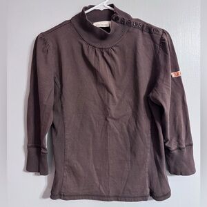 DKNY Brown Long Sleeve Top Size Small